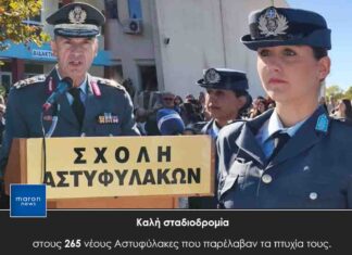 Kαλή σταδιοδρομία στους 265 νέους Αστυφύλακες που παρέλαβαν τα πτυχία τους.