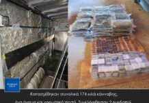 Κατασχέθηκαν συνολικά 174 κιλά κάνναβης – ένα όχημα και χρηματικό ποσό – Συνελήφθησαν 2 ημεδαποί.